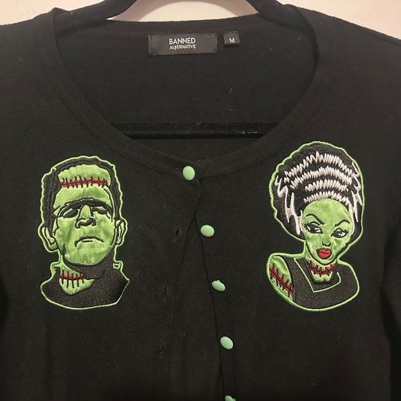 Banned Apparel Frankenstein and Bride Cardigan. - Picture 3 of 5